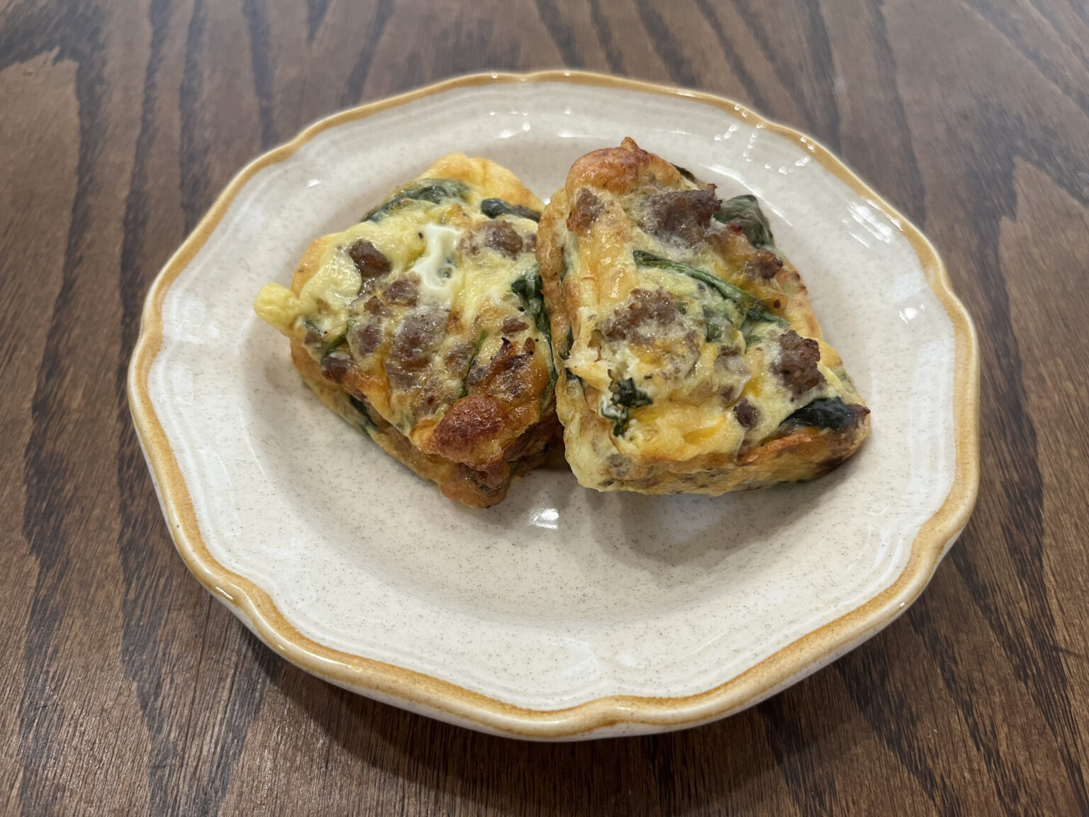 Sausage Spinach Quiche (Individual) R Farm Cooks